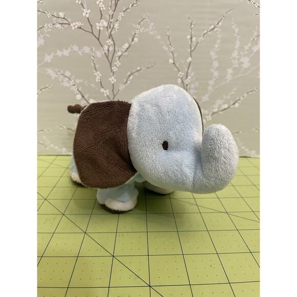 Carter's Child of Mine Light Blue and Brown Plush 8" Elephant Stuffed Animal Toy - Picture 2 of 14